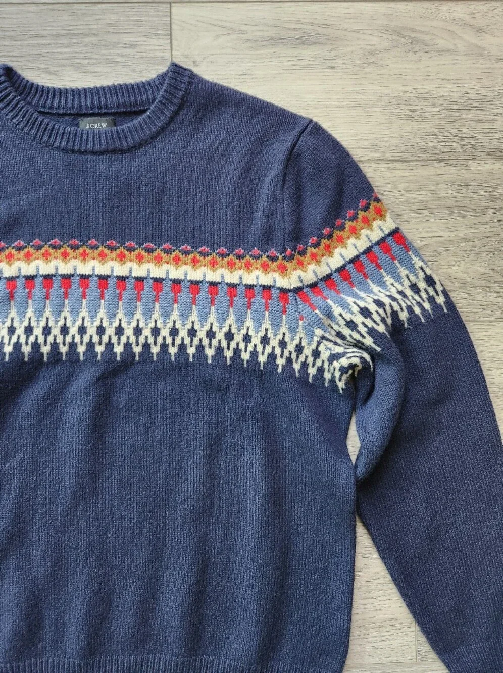 J Crew Fair Isle Lambswool Blend Crewneck Sweater Mens Xl Nwt